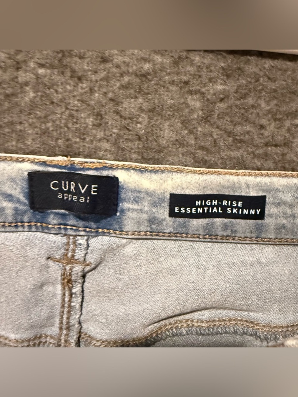 Curve Appeal High Rise Essential Skinny Jeans Womens 16/33 (inseam 28) blue - Picture 9 of 11